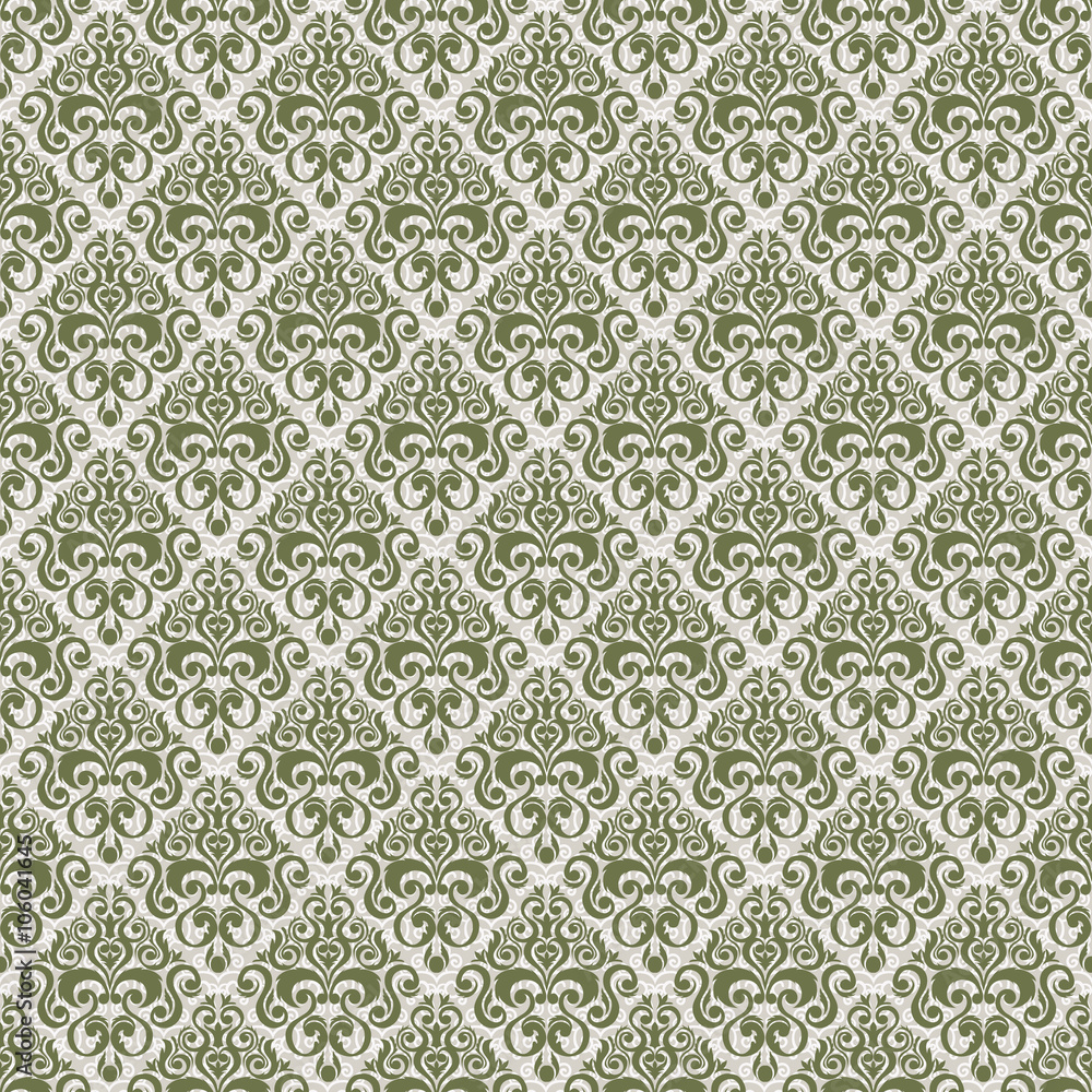 Vector seamless baroque damask luxury background