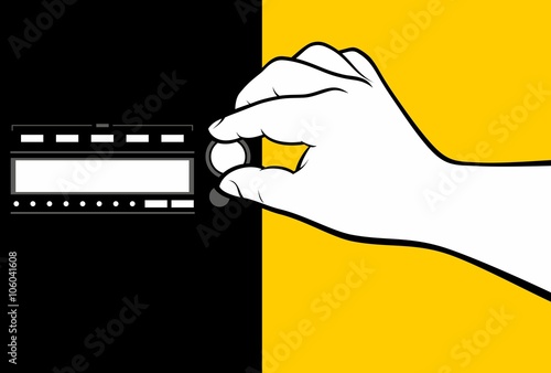 Hand using radio