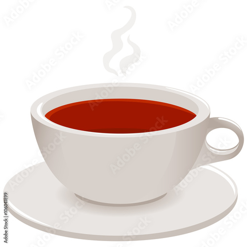 Cup of tea on white background. Vector illustration