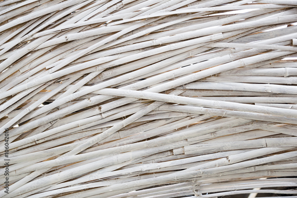 White painted bamboo weave White painted bamboo weave