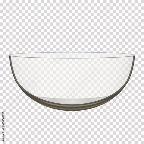 transparent glass bowl isolated realistic vector iilustration