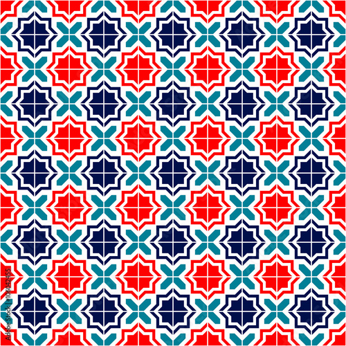 Blue red and white moroccan...