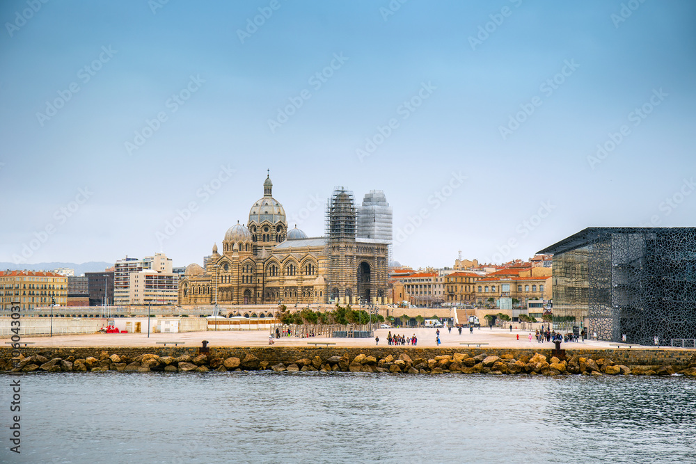Cityscape of Marseille from sea, Provence, France