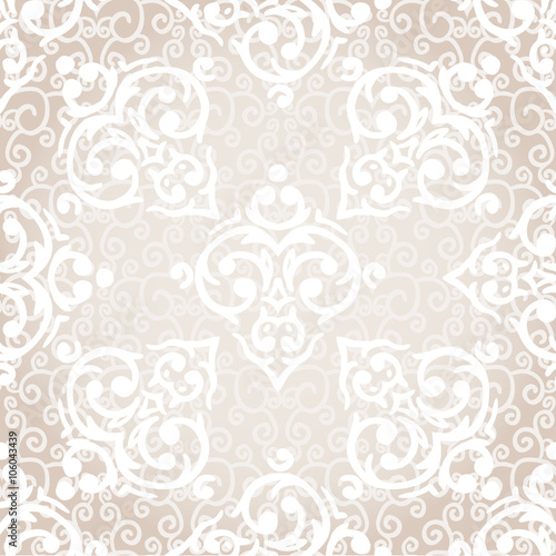 Vector seamless baroque damask luxury background