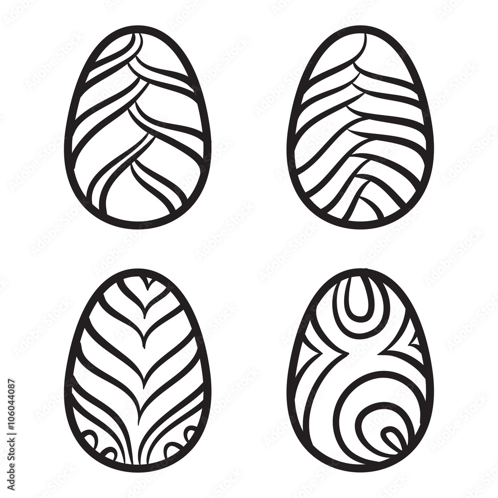 Happy Easter eggs vector card illustration hand drawn with easte Happy Easter eggs vector card illustration hand drawn with easte