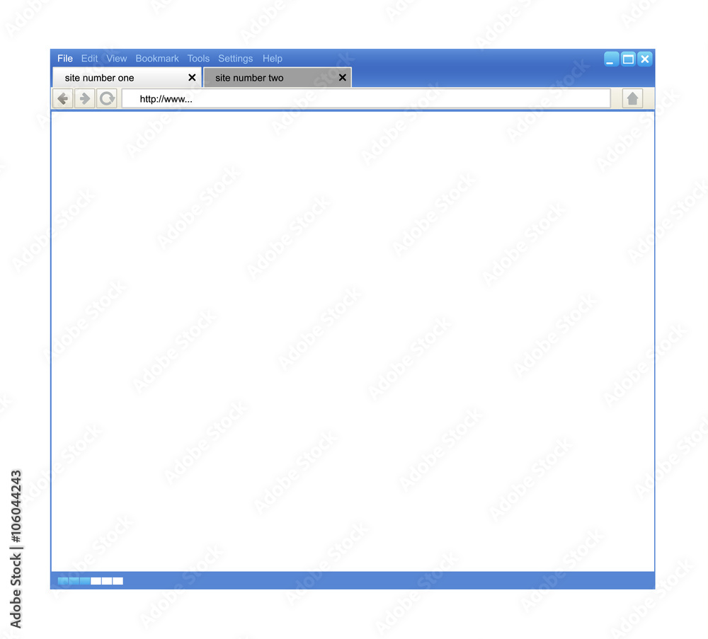 Opened browser window template Opened browser window template