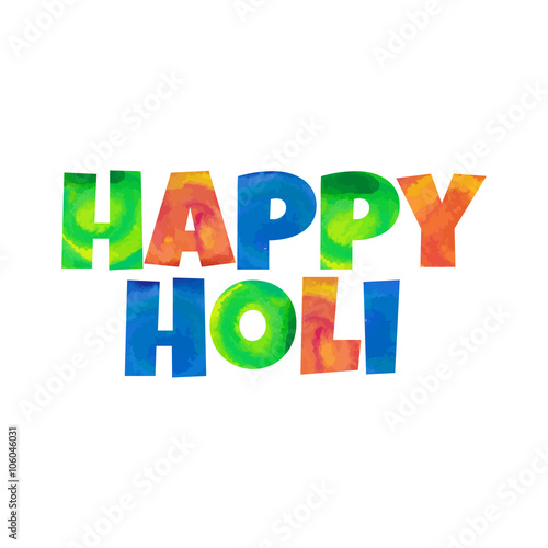 Illustration of abstract colorful Happy Holi badge. Vector