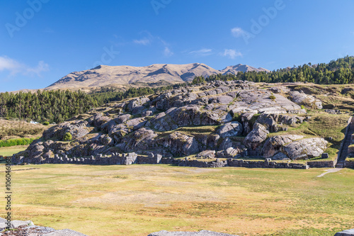 Saksaywaman, Saqsaywaman, Sasawaman, Saksawaman, Sacsahuayman, Sasaywaman or Saksaq Waman citadel fortress in Cusco,  Peru photo