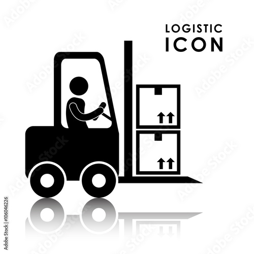 Logistic and forklift  icon design