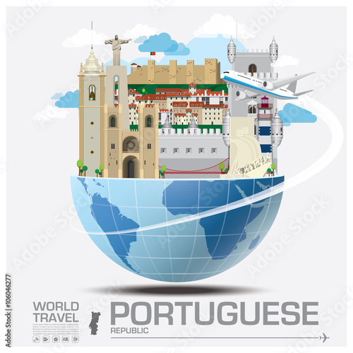 Portuguese Republic Landmark Global Travel And Journey Infograph photo