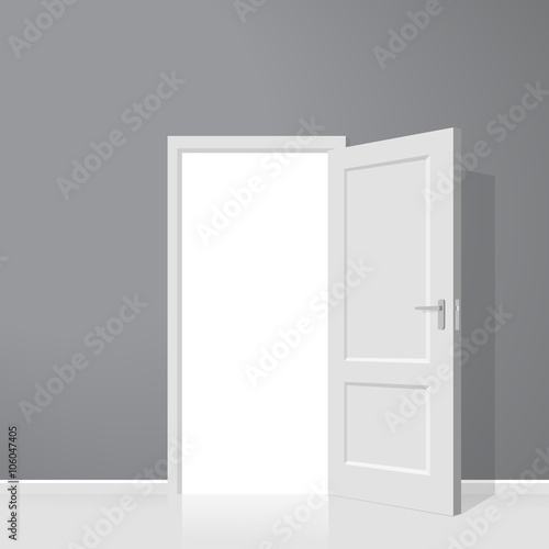 Fototapeta Naklejka Na Ścianę i Meble -  Open door. Realistic vector illustration