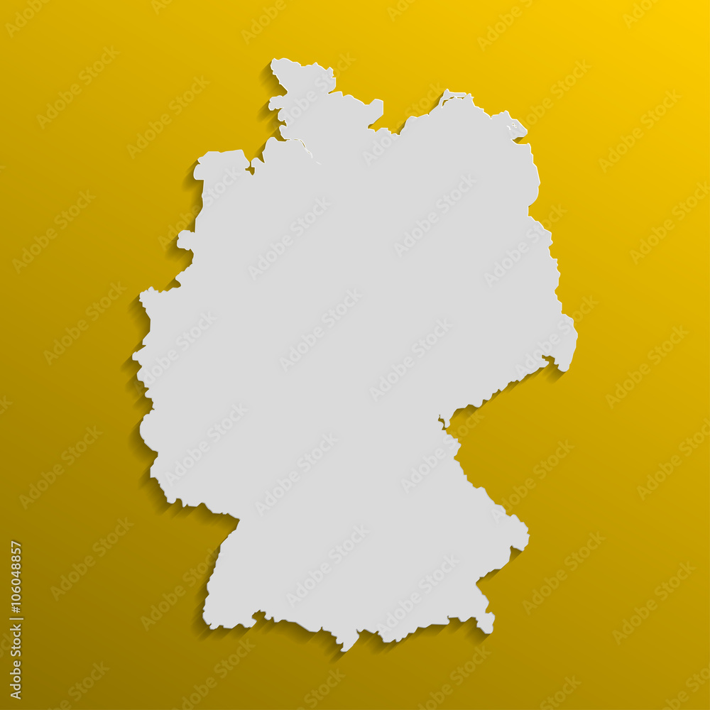 Obraz premium Germany map in gray with shadows and gradients on a orange background