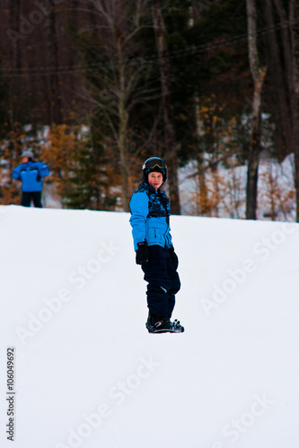 Beginner on snowboard