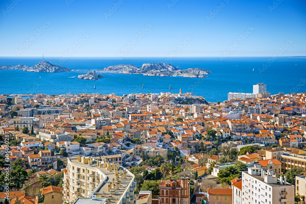 Fototapeta premium Panorama of Marseille, Provence, France