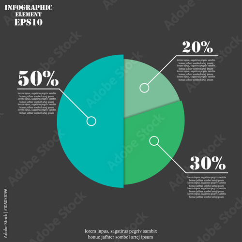 Pie chart with infographics and place for text