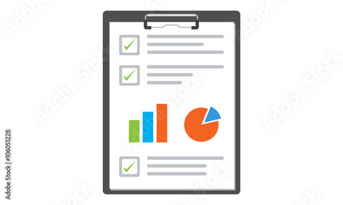 Graph data analysis result paper document. Financial report