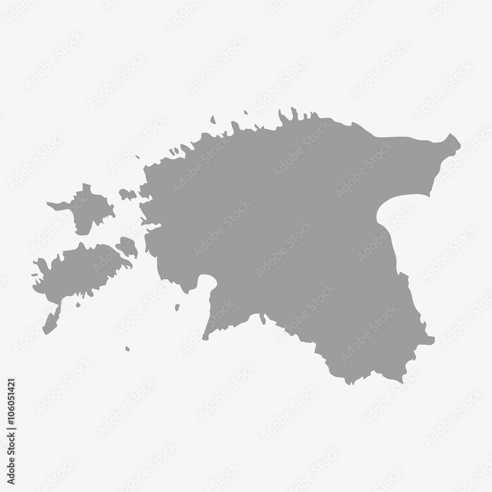 Estonia map in gray on a white background Estonia map in gray on a white background