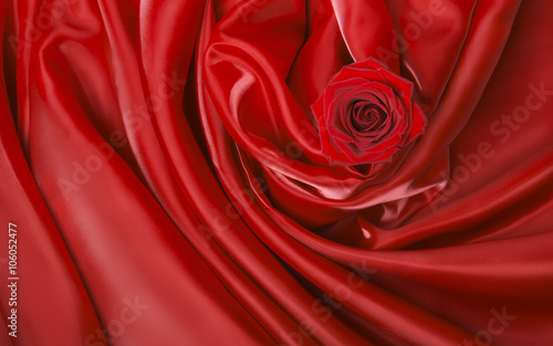  red satin with red rose