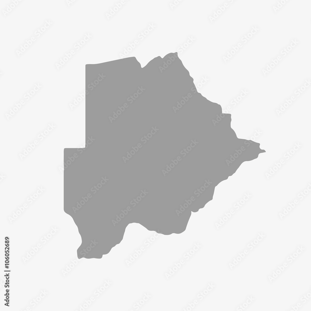 Botswana map in gray on a white background