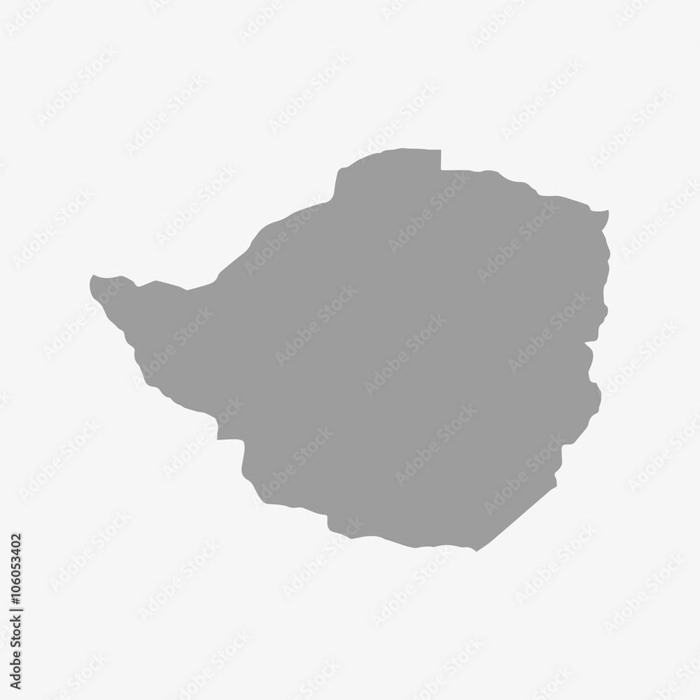 Zimbabwe map in gray on a white background