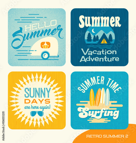 Summer retro design elements for cards, banners, tshirts