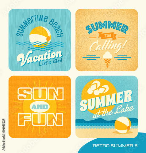Summer retro design elements for cards, banners, tshirts