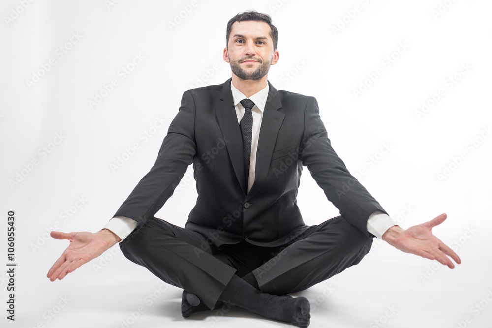 Young male performing yoga Young male performing yoga