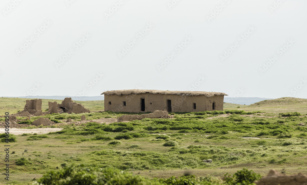 Ruins of Old house made from clay in Iraiq countryside