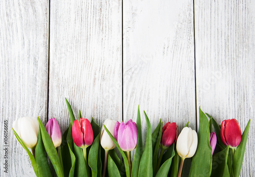 Fototapeta Naklejka Na Ścianę i Meble -  bouquet of fresh spring tulips