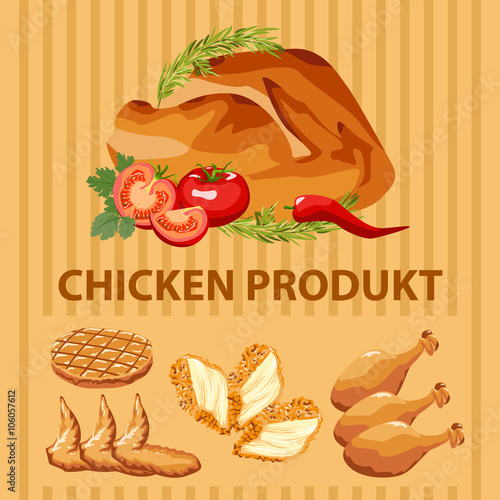 different parts chicken product