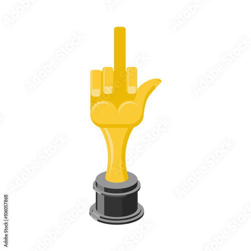 Gold fuck. Golden statuette fuck. Golden hand shape. Bad reward.
