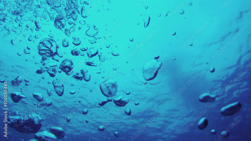 Scuba diving. View of air bubbles underwater Scuba diving. View of air bubbles underwater