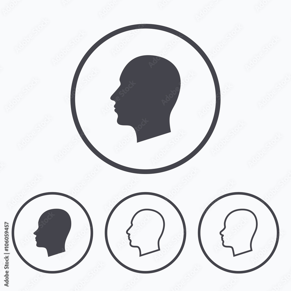 Head icons. Male and female human symbols.