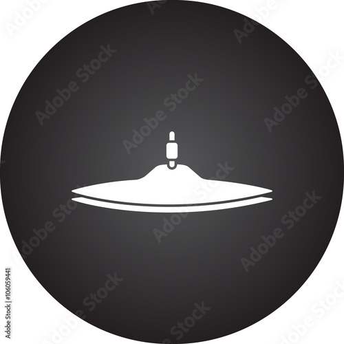 Hi hat cymbal simple icon on round  background