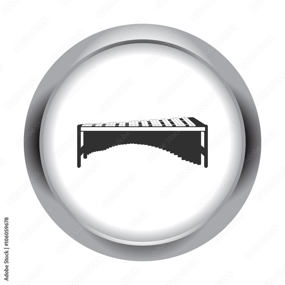 Xylophone simple icon on round background Xylophone simple icon on round background