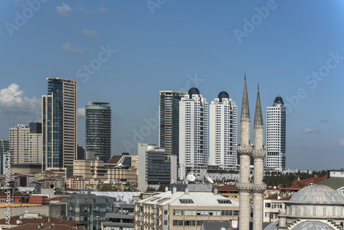 Levent Business Center and minarets