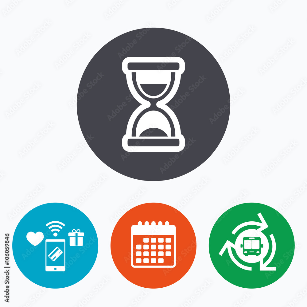 Hourglass sign icon. Sand timer symbol. Hourglass sign icon. Sand timer symbol.