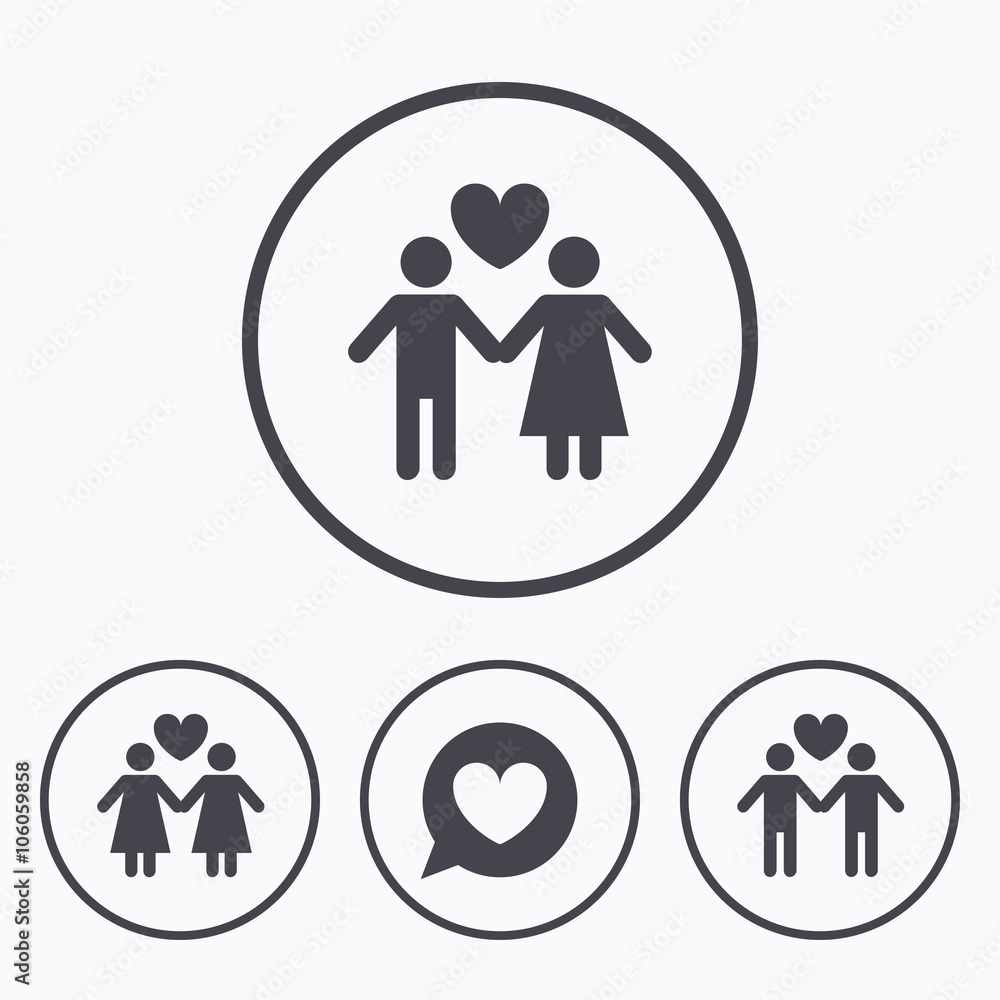 Couple love icon. Lesbian and Gay lovers signs. Couple love icon. Lesbian and Gay lovers signs.