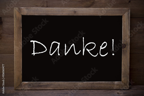 Chalkboard With Danke Means Thank You