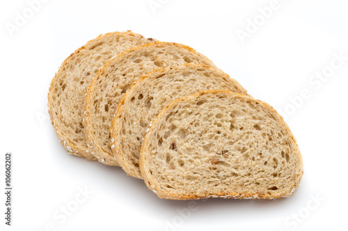 Bread isolated on the white background.