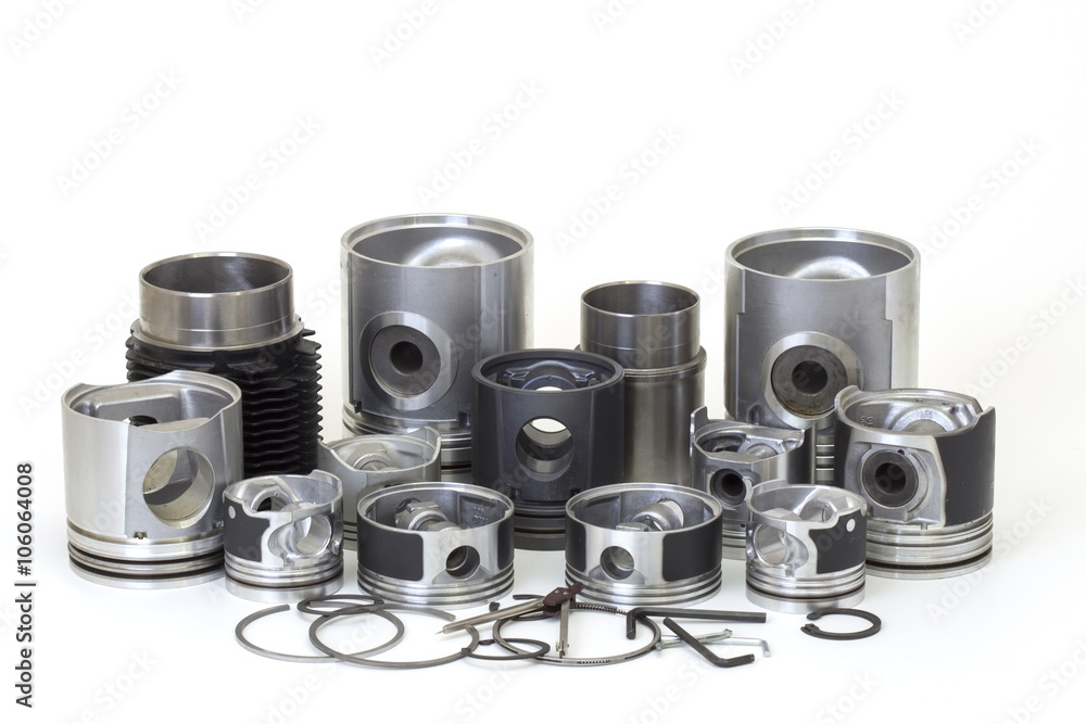 auto piston parts white background isolated auto piston parts white background isolated