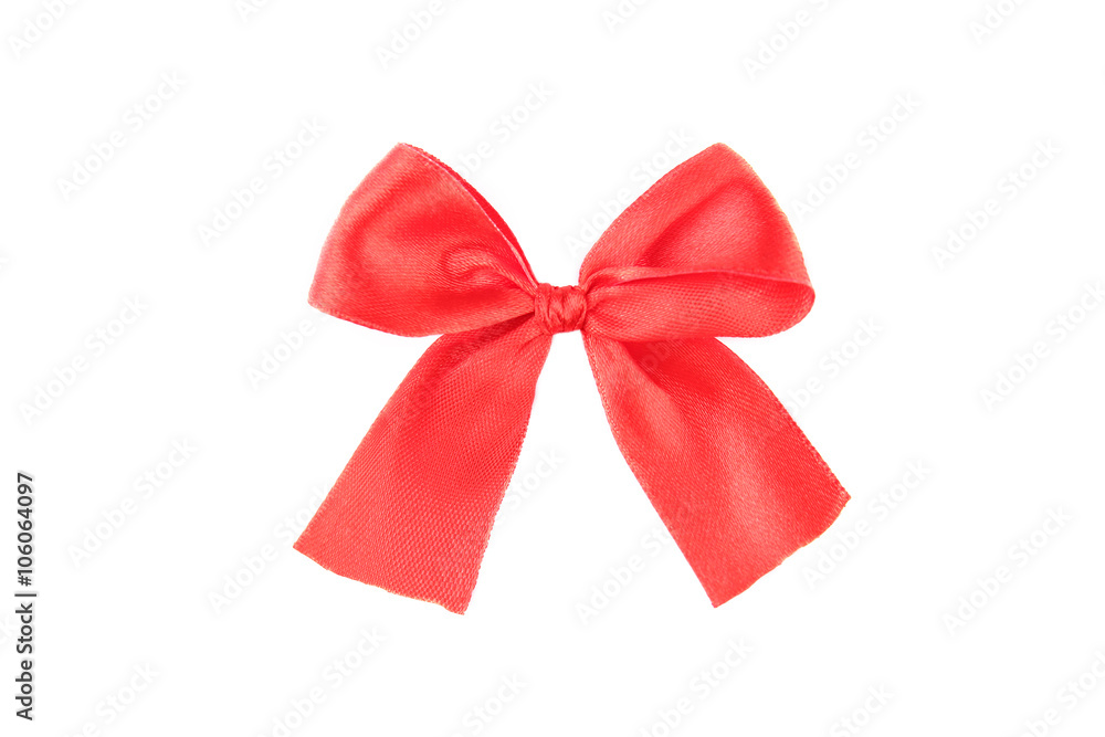 Red ribbon bow isolated on white Red ribbon bow isolated on white