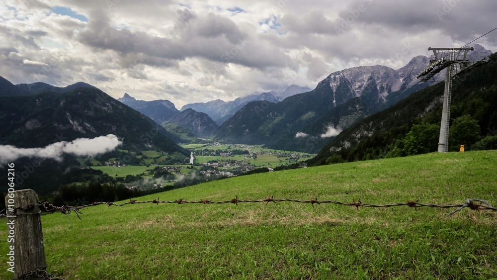 View from Haus Loderbichl on Austrian Alps adn Lofer city 4k timelapse View from Haus Loderbichl on Austrian Alps adn Lofer city 4k timelapse