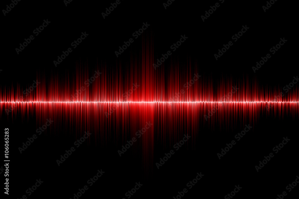 red sound wave background