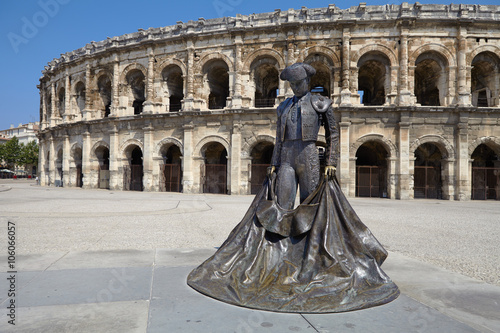 Tela Arles, France - July 15, 2013: Roman Arena (Amphitheater) in Arl
