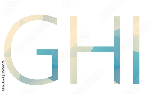 Polygonal isolated light gradient letters