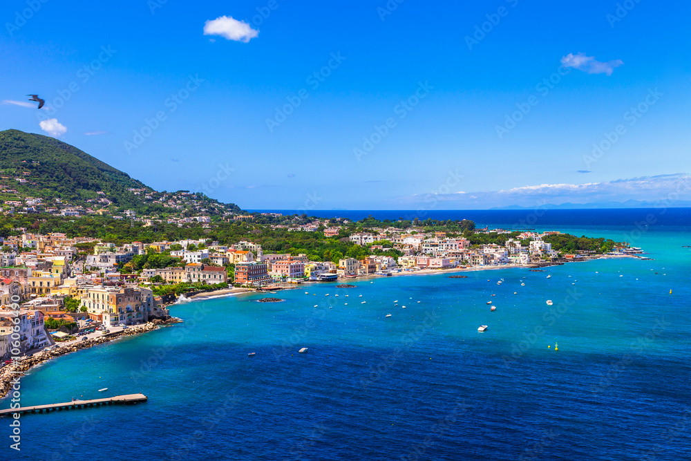 Ischia island - view from castle Aragonese, Italian holidays