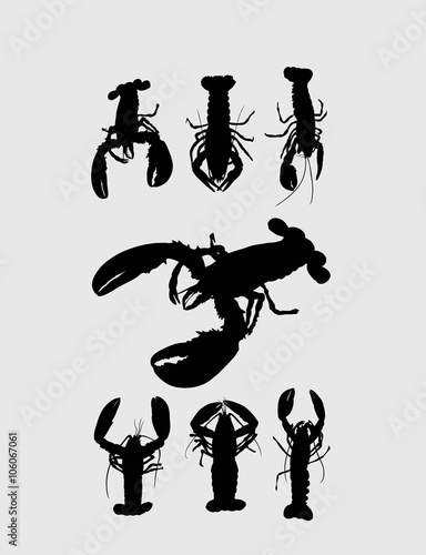 Rock Lobster Silhouettes, art vector design