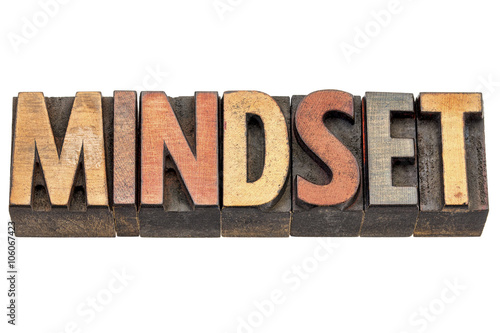 mindset word in wood type
