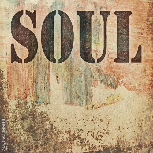 Φωτογραφία soul music on old grunge background, illustration design elements